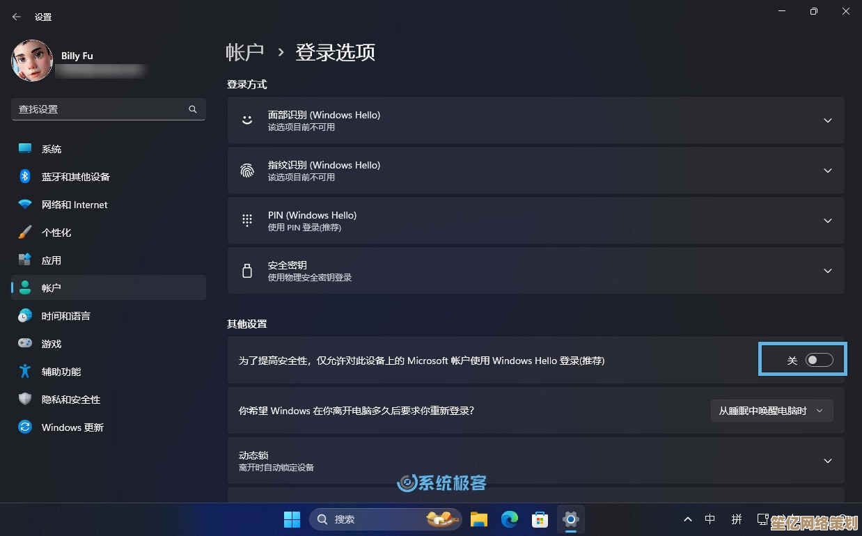 Windows 11系统账户登录与密码安全配置详细教程