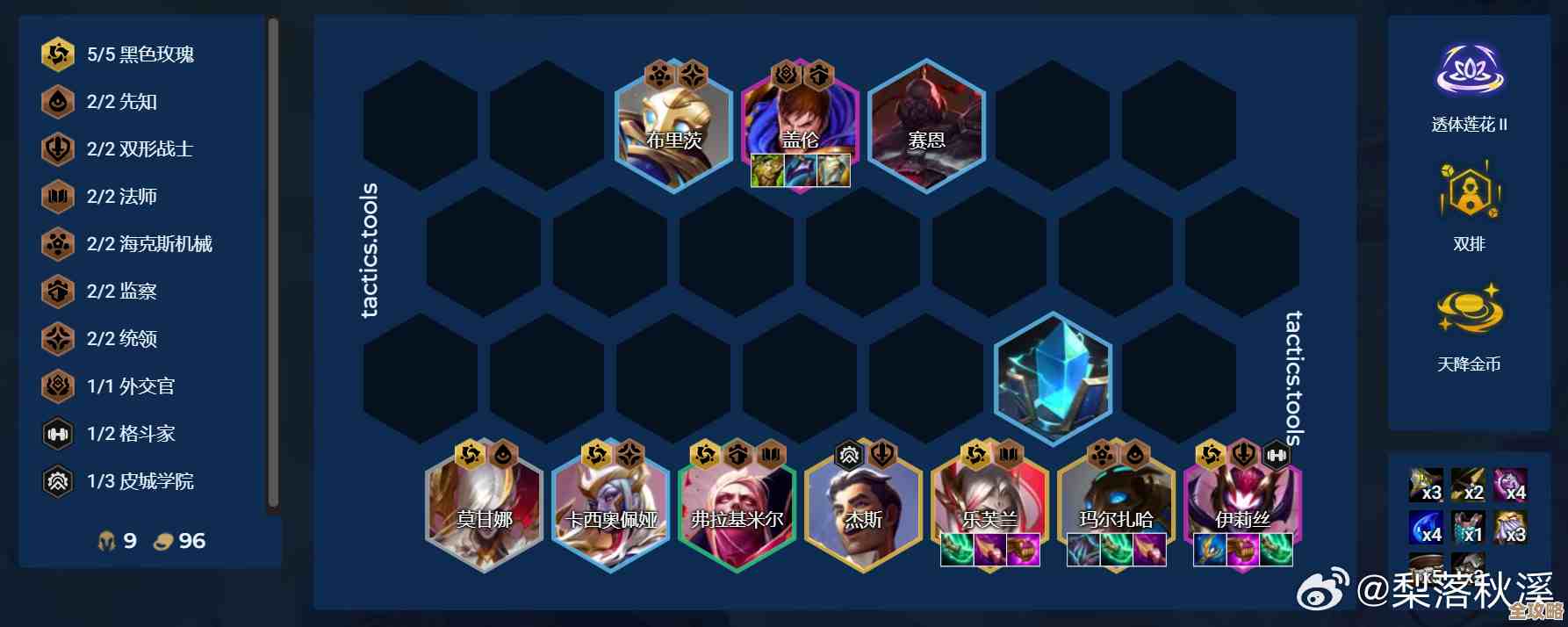 金铲铲之战 s13黑玫95强力阵容，核心羁绊和出装思路都在这